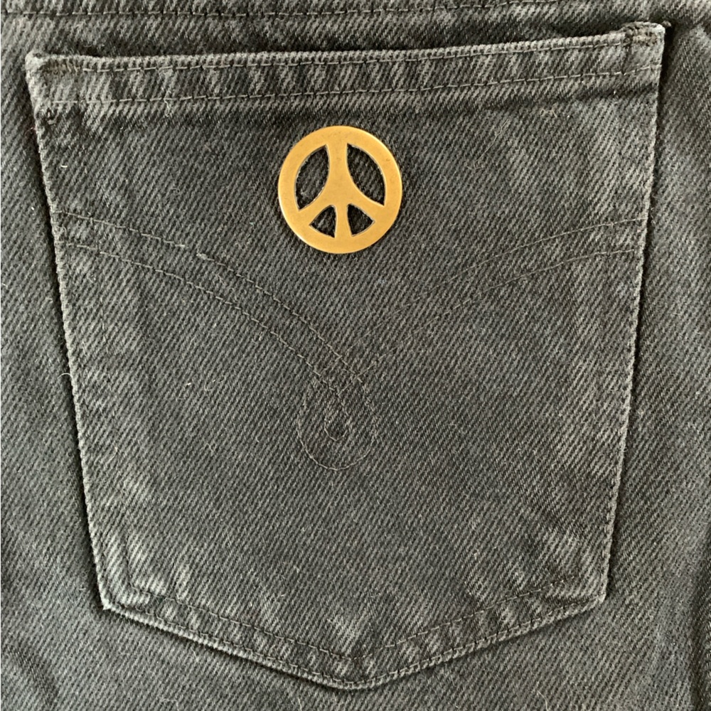 Moschino Made in Italy Black Cotton Straight Leg Jeans 26x32